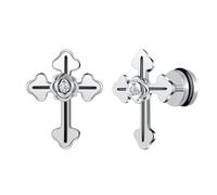 Yumilok Edelstahl Ohrringe für Herren Damen Ohrstecker Zirkonia Kreuz Ohrstecker Knorpelohrringe Piercing