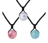 Yumilok Frauen Damen Mädchen Halskette Schwarz Cotton Cord Halsband mit Kristall Anhänger Geschenk für Mutter Freundin