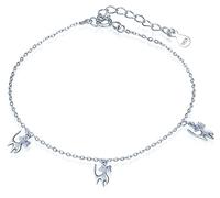 Yumilok Fusskettchen Armband mit Charms Katze Anhänger Länge verstellbar Fußspange Fußband Knöchel Armband für Frauen Mädchen