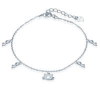 Yumilok Fusskettchen Armband mit Charms Katze Anhänger Pfeil Länge verstellbar Fußspange Fußband Knöchel Armband für Frauen Mädchen