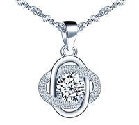 Yumilok Halskette Blume aus 925er Silber, Ohrringe mit Zirkonia, Blumenschmuck für Damen, Schmuckset, Geschenk zu Weihnachten und Geburtstag, Zirkonia, kubischer Zirkonia, Cubic Zirkonia, Edelstein,