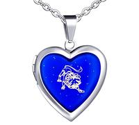 Yumilok Herren Kette Damen Halskette Edelstahl mit Herz Anhänger Löwe Foto Medaillon Thermo Stimmung Farbwechsel für Mädchen Mann Männer