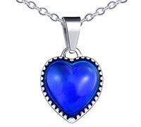 Yumilok Kette Damen Halskette aus Edelstahl mit Herz Anhänger Thermo Stimmung Farbwechsel für Frau Herren