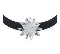 Yumilok Kette Damen Halskette Collier 925 Sterling Silber Choker Eisblume Samtseil schwarz für Frauen Mama Valentinstag