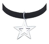 Yumilok Kette Damen Halskette Collier 925 Sterling Silber Choker mit Anhänger Samtseil schwarz Sterne für Frauen Sie Freundin