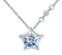 Yumilok Kette Damen Halskette Collier 925 Sterling Silber Zirkonia Sterne mit Anhänger für Damen Valentinstag