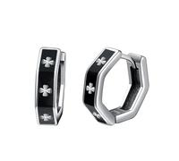 Yumilok klassisch Schwarz Kroxin Kreuz Creolen Ohrringe Herren Damen Ohrringe Edelstahl Huggie Knorpel Piercing Hoops