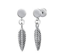 Yumilok Ohrringe Edelstahl Herren Feder Ohrhänger Kreis Ohrringe Damen Ohrstecker Fake Plugs Ohr Cheater Tunnel Gauges Ohr-Piercing Edelstahl Ohrknorpel Piercing