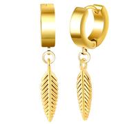 Yumilok Ohrstecker für Damen Herren Creolen Ohrringe Edelstahl Feder Ohrhänger Klappcreolen Ohrringe Edelstahl Herren Unisex Huggie