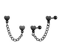 Yumilok Ohrstecker Herren Damen Edelstahl Gestüt Ohrringe Ketten Herz Punk Rock Damen Ohrstecker Piercing Knorpel Helix Tragus