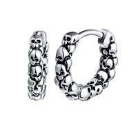 Yumilok Punk Cluster Totenkopf Creolen Schädel Ohrstecker Ohrringe für Herren Damen Hypoallergen Ohrstecker Chirurgenstahl Huggie Knorpel Piercing