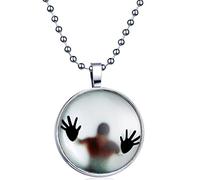 Yumilok Punk Rock Junge Nachtleuchtend Anhänger Halskette Legierung Medaillon Kettenänhanger für Damen Herren, Blaues Licht