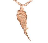 Yumilok Roségold 925 Sterling Silber Anhänger Halskette Engelsflügel Feder Kette mit Anhänger für Damen Mädchen