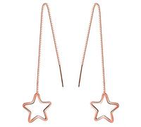 Yumilok Roségold 925 Sterling Silber Stern Durchzieher Ohrhänger Ohrringe Hypoallergen Ohrschmuck für Damen Frauen Mädchen