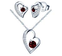 Yumilok Schmuck Set Damen Silber 925 mit Zirkonia Herz Schmuckset Kette und Ohrringe Set Damenschmuck Silberschmuck Set Schmuck Damen Frauen Freundin