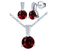 Yumilok Schmuck Set für Damen, Silber Schmuck Set, Damen Halskette & Ohrringe Set, Schmuckset mit Zirkonia, Allergenfrei Schmuck Set für Frauen