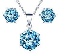 Yumilok Schmuckset Damen Geschenke für Frauen Halskette Kette Ohrringe Set Schmuck Geschenk 925 Sterling Silber für Frauen Mädchen