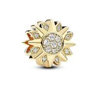 YUMINN Goldene Sonne Charms 925 Sterling Silber für Armbänder und Halsketten Dangle Anhänger Perlen Schmuck Geschenke für Damen