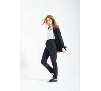 Yuna Miray taillierte, schmal geschnittene, elegante Hose aus 100% kbt Merinowolle "Cigarette" in schwarz & anthra Schwarz 38