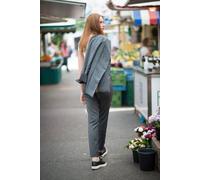 Yuna Miray taillierte, schmal geschnittene, elegante Hose aus 100% kbt Merinowolle "Cigarette" in schwarz & anthra Anthrazit 34