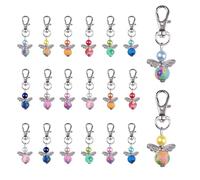 YunBey Schlüsselanhänger Schutzengel 20 Stück Kleine Engel Anhänger Hochzeit Taufe Kommunion Weihnachten Perlenengel Engelanhänger für DIY Gäste Geschenk