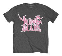 Yungblud T Shirt DEADHAPPY Rosa Logo Nue offiziell Herren Charcoal Grau XL