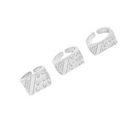 YUNGLOO 3 Stück offener Punk-Schmuck, verstellbare Legierung, Textur, stilvoll für Modeliebhaber, trendiger Unisex-Schmuck, Einheitsgröße, Wie beschrieben, Wie beschrieben