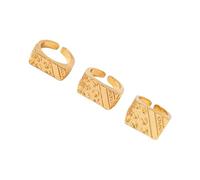 YUNGLOO 3 Stück offener Punk-Schmuck, verstellbare Legierung, Textur, stilvoll für Modeliebhaber, trendiger Unisex-Schmuck, Einheitsgröße, Wie beschrieben, Wie beschrieben