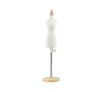 Yunhgft Puppenkleid Ständer Miniatur Schneiderpuppe Mannequin Torso Dress Form mit Standfuß für Puppenhaus Szenengestaltung Musterherstellung Kinder Bastelide, 26 cm runder Sockel