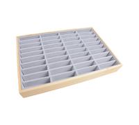 Yunmeryker Schmuck Organizer Schmuckablage Schmucktablett Schmuckhalter Schmuckaufbewahrung Aus Strapazierfähigem PU mit 40 Fächern Zur Übersichtlichen Präsentat, Grau