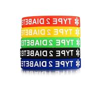 Yunnan Sourcing Medizinisches Alarm Armband für Typ-1/2-Diabetes 5-teiliges Silikon Armband leicht 7 5 Zoll Durchmesser tragbares Band für Kinder und Erwachsene