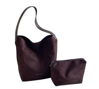 YUNNIAN 2 Stück Winter Wildleder Umhängetasche Stilvolle Unterarmtaschen Mit Großem Stauraum Für Wichtige Bücher Elektronik Reisen Winter Wildleder Eimertasche