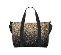 YUNWEIKEJI Goldschimmernde Pailletten, Große Strandtasche, Umhängetasche, Reisetasche - Tragetasche, Handtasche mit Griffen und Riemen