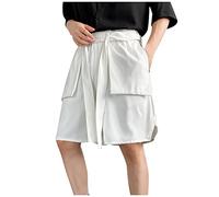 YunYoud Baggy Shorts Herren Elastische Taille Einfarbiges Freizeit Shorts mit Taschen Loose Fit Cargo Shorts Sommer Kurze Hose Laufshorts hip pop Shorts Harem Shorts y2k Shorts