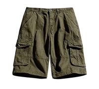 YunYoud Cargo Shorts Herren, Einfarbig Elastische Taille Chino Shorts Mit Taschen Regular Fit Kurze Hose Sommer Knopfleiste Baggy Papas Shorts Reguläre Taktische Shorts Kurze Jogginghose