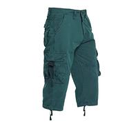 YunYoud Cargo Shorts Herren, Einfarbiges Elastische Taille Chino Shorts Mit Taschen Regular Fit 3/4 Hose Sommer Knopfleiste Baggy Bermuda Shorts Fitted Militär Shorts Kurze Jogginghose