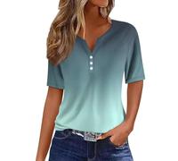 YunYoud Temu Shop Kleidung Damen Damen Blusen Gym Shirt Crop Shirt Damen Laufshirt Damen Kurzarm Sport Damen Funktionsshirt Damen Shirt Langarm Damen (Cyan, M)