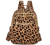 YUNZLAN Damen-Rucksack mit Geparden-Druck, für Reisen, Schule, kleine Tagesrucksäcke, Leoparden-Schultertasche, Geldbörse für Frauen und Mädchen, Brauner Gepard, 9.8 x 6.6 x 12.2 inches