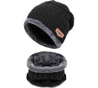YUPDFGB 3 Stück Wintermütze Halswärmer Touchscreen Handschuhe für Herren Damen, mit warmem, dickem, weichem Fleecefutter für den täglichen, Beanie Strickmütze mit Warmem, Loop Schal Warme Handschuhe