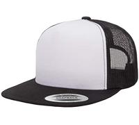 Yupoong Herren YP Classic Trucker Cap, Vorderseite weiß, Schwarz/Weiß/Schwarz, Einheitsgröße