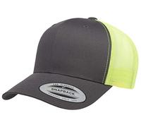 Yupoong Herren YP Classics Retro Trucker Hat, Anthrazit/Neongrün, Einheitsgröße