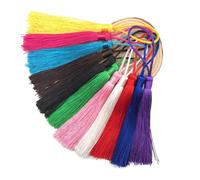 Yurosiay 10 Stück Quasten Anhänger 18cm Tassel Anhänger Mit Kordel Handgefertigte Seidige Quasten DIY Basteln Quasten Bunt Lesezeichen Quasten Groß Troddel Anhänger für DIY Projekte Bunt