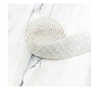 Yurosiay 5 Yard Paillettenborte 3.5cm Breite Glitzer Pailletten Spitzenborte Glänzendes Geflochten Spitzenband Pailletten Dekoband Pailletten Spitze Paillettenband zum Aufnähen Handwerk Weiße