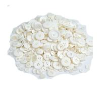 Yurosiay Bunt Knöpfe Set 600 Stück Harz Bastelknöpfe 2/4 Löcher Rund Kunststoff Knöpfe Kinderknöpfe Gemischte Größen Plastikknöpfe DIY Knöpfe zum Basteln Nähen Painting Geschenk Deko Weiße