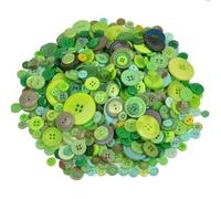 Yurosiay Bunt Knöpfe Set 600 Stück Harz Bastelknöpfe 2/4 Löcher Rund Kunststoff Knöpfe Kinderknöpfe Gemischte Größen Plastikknöpfe DIY Knöpfe zum Basteln Nähen Painting Geschenk Deko Grün