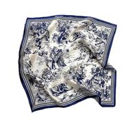 Yurosiay Damen Seidenschal 100% Natürliche Maulbeerseide Schal Mode Bedruckter Halstuch Seide Quadratisch Seidentuch Kurz Silk Schal Elegant Seide Kopftuch Weich Seidenschal 53×53cm Marineblau