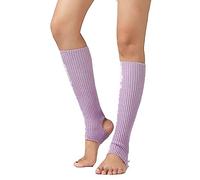 Yurosiay Gestrickte Ballett Stulpen 43cm Tanzstulpen Mädchen Damen Winter Warm Beinstulpen Strick Mit Fersenloch Weich Legwarmer Beinwarmer Stulpen für Yoga Ballett Tanz Fitness HellesLila