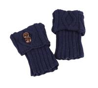 Yurosiay Kurz Beinwärmer Damen Gestrickte Beinstulpen Mit Knöpfen Winter Warme Stiefel Stulpen Stricken Häkelarbeit Legwarmer Mode Beinwärmer Stulpen für Frauen Mädchen Einheitsgröße Dunkelblau