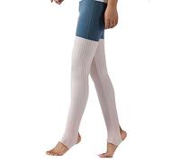 Yurosiay Lang Beinstulpen Ballett Damen Stricken Ballettstulpen Mit Fersenloch Overknees Beinwärmer Stulpen Winter Wärmer Gestrickte Stiefelstulpen Legwarmer für Ballett Fitness Yoga Rosa