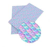 Yurosiay Multicolor Fischschuppenmuster Polyester-Baumwoll-Stoff 100×145cm Bunt Drachenschuppen für DIY Nähen Rock Heimdekoration 5#